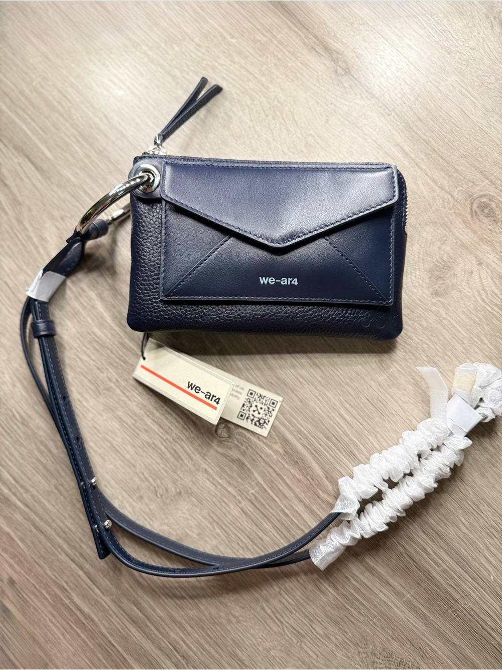 We ar4 “The Grab” Double Crossbody Bag in Blue - 100% Cow Leather